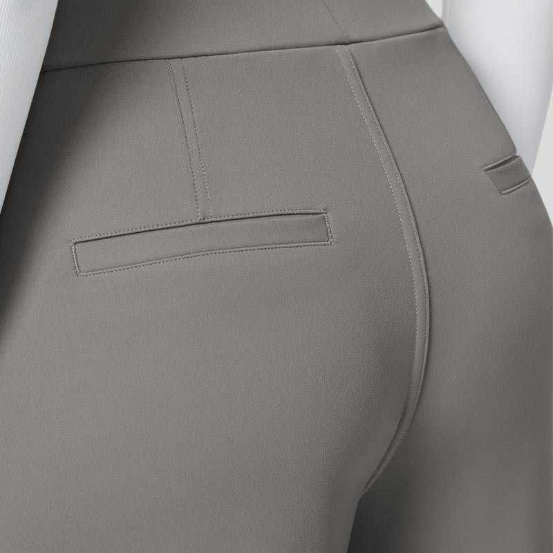 TheFitara Flex High Waisted Plicated Side Pocket Straight Leg Work Pants