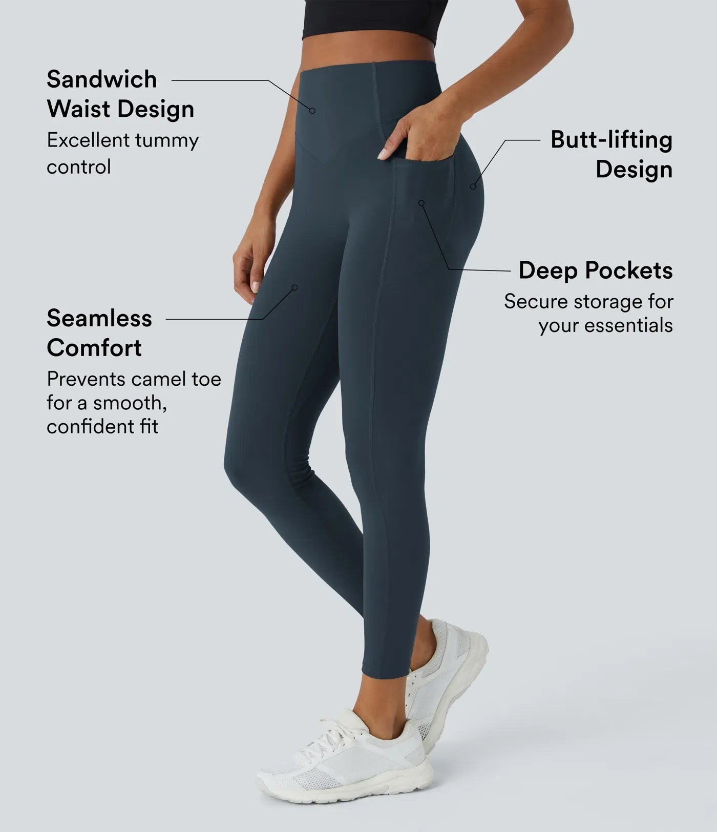 Halara UltraSculpt™️ SoCinched High Waisted Scrunch Butt Lifting Tummy Control Pocket Shaping Training Leggings
