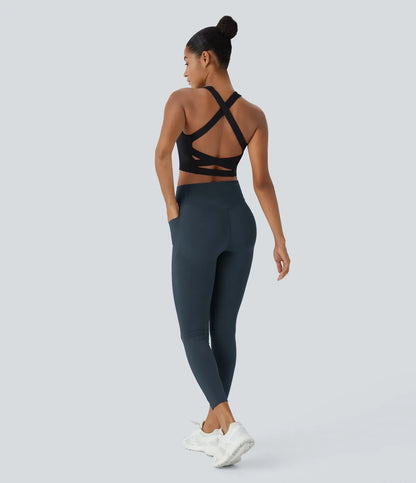 Halara UltraSculpt™️ SoCinched High Waisted Scrunch Butt Lifting Tummy Control Pocket Shaping Training Leggings